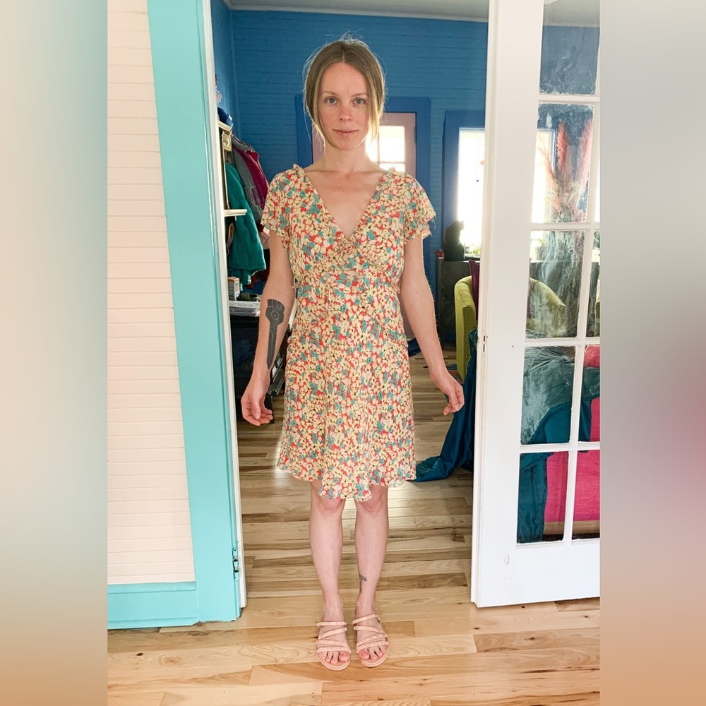 Max Studio Floral Spring Summer Dress Sz Medium